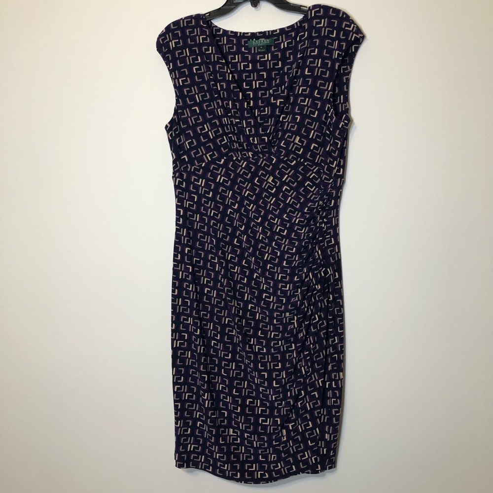 Lauren Ralph Lauren Sleeveless Ruched Side Dress, 14